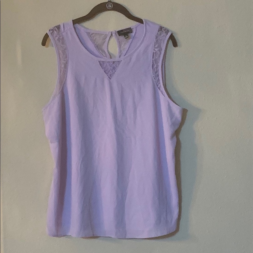 The Limited lilac sleeveless lace blouse